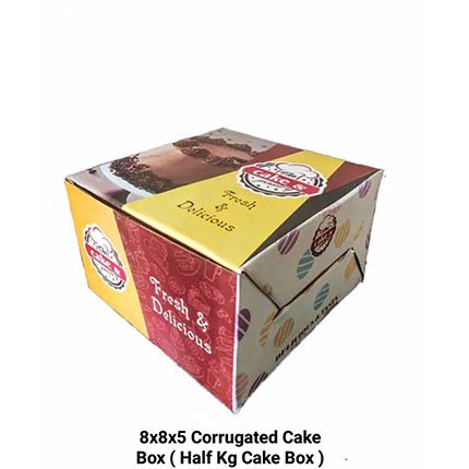 Cake Box 8/8/5 (half kg) -Rs.11.50 ( 1 Box ) MOQ (100 Box)