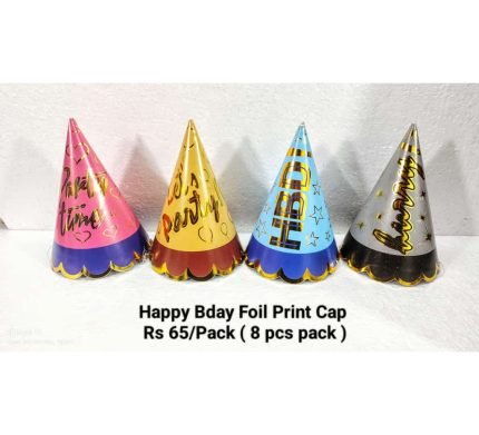 Foil Print Caps (8 Pcs Pack)