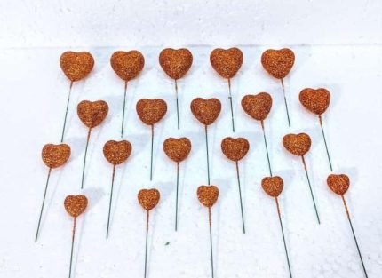 Heart shape Glitter Cake Topper (20Pcs Pack)