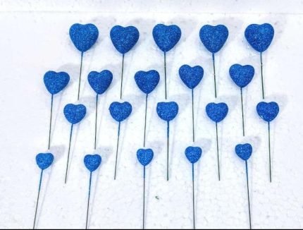 Heart shape Glitter Cake Topper (20Pcs Pack)
