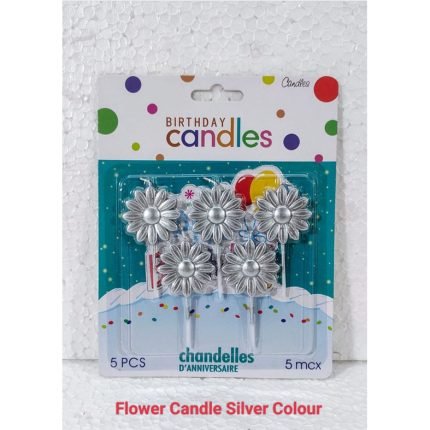 Flower Candle Silver Colour