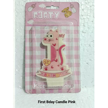 First Bday Candle Pink