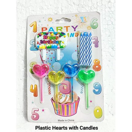Plastic Hearts With Candle