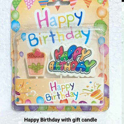 Happy Birthday With Gift Candle