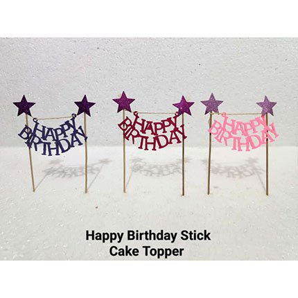 Happy Bday Stick Cake Topper