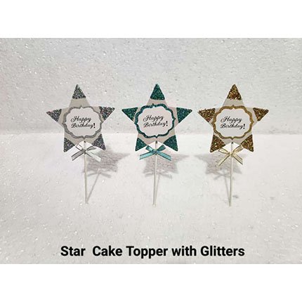 Star Cake Topper With Glitters