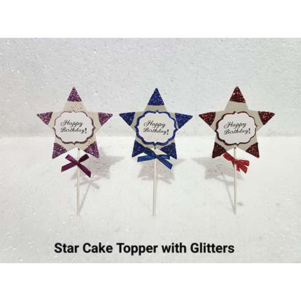 Star Cake Topper With Glitters
