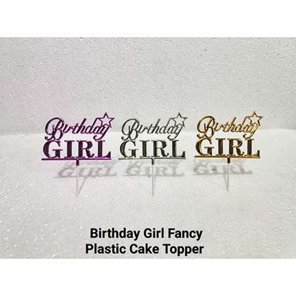 Birthday Girl Fancy Plastic Cake Topper