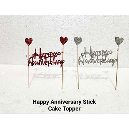 Happy Anniversery Stick Cake Topper