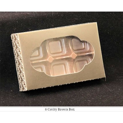 6 Cavity Brown Chocolate Box