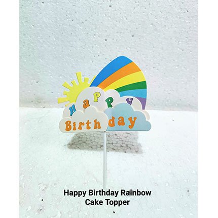 Happy Birthday Rainbow Cake Topper