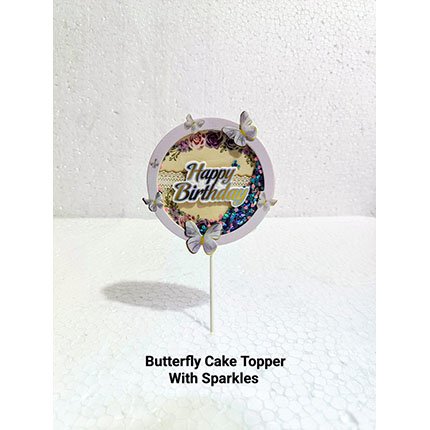 Butterfly Cake Topper With Sprinkler