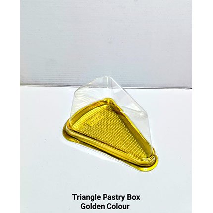Traingle Pastry Box Golden Colour -Rs.6.50/pc (Moq 100 pcs)- Rs.6/pc (Moq 500pcs case)
