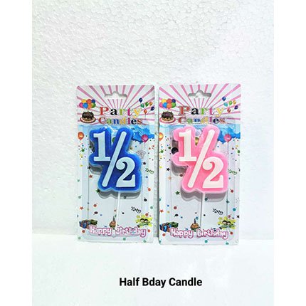 Half Bday Candle ( Pink and blue Colour)