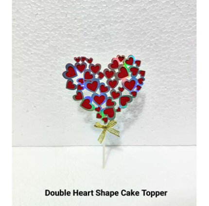 Double Heart Shape Cake Topper