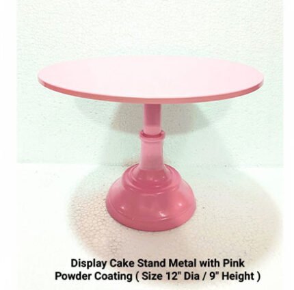 Display Cake Stand Metal With Pink Powder Coating ( Size 12”Dia / 9”Height)