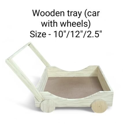 Wooden Tray (Car with Wheels) Size- 10″/12″/2.5″ – Rs .215/pc ( moq 5pc)