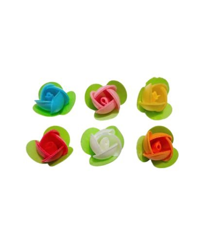 Edible Wafer Flowers Rose With Rose Leaf (50 flowers /box )